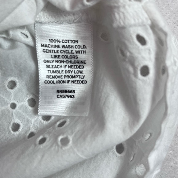 CASLON White Eyelet Cotton Top Short Sleeve Blouse - Picture 9 of 15